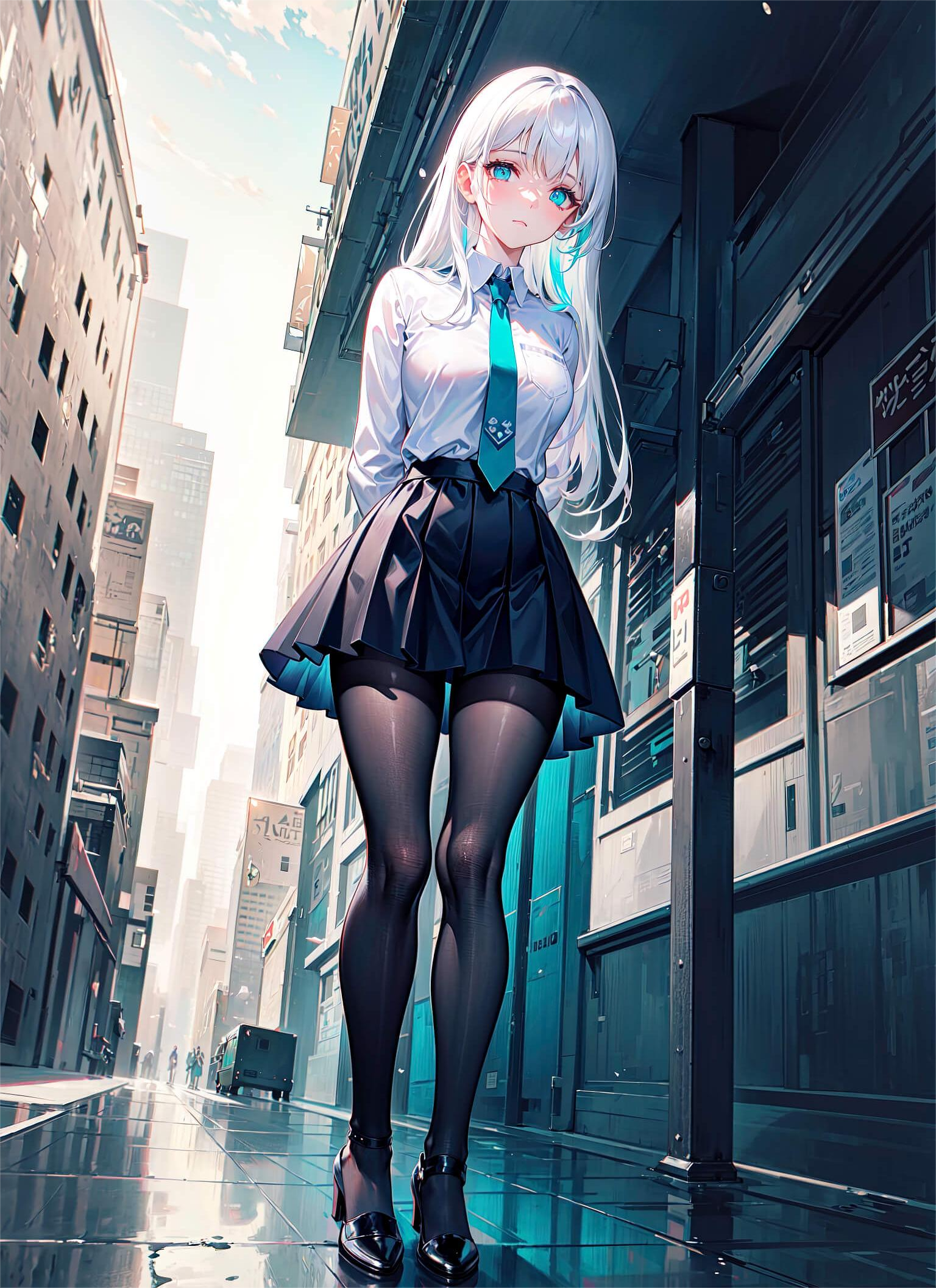 少女插画手机壁纸 动漫黑丝1080p