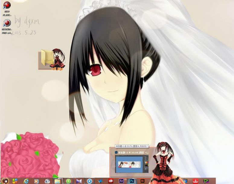 约会大作战 时崎狂三 win7主题