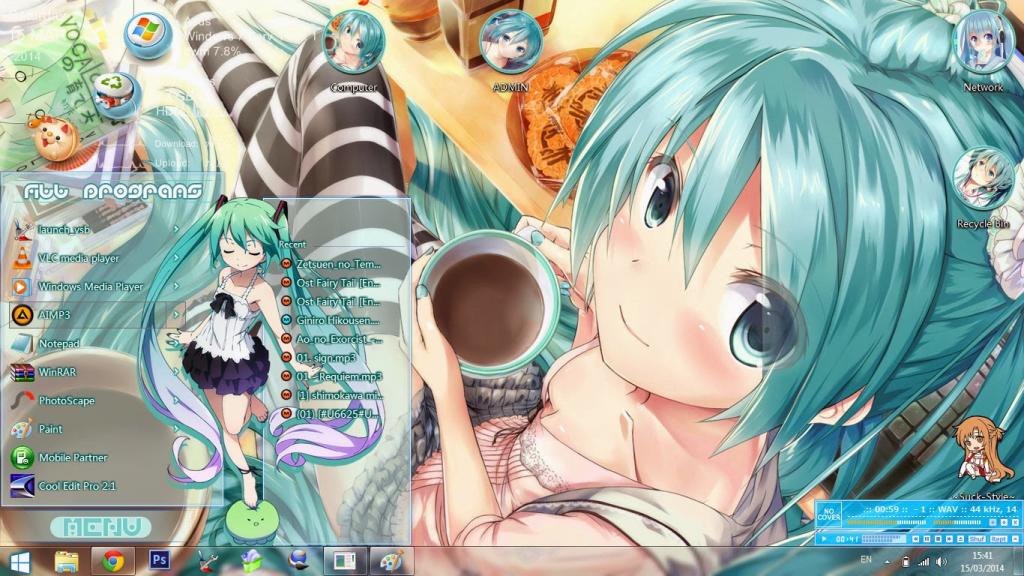 【win7主题】又见小公举初音未来 萌萌哒小miku