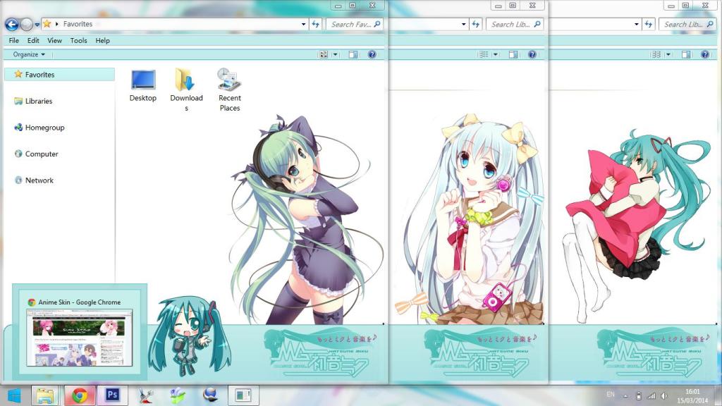 【win7主题】又见小公举初音未来 萌萌哒小miku