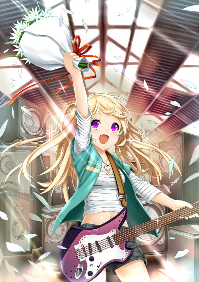 吉他少女 手机壁纸 活力四射