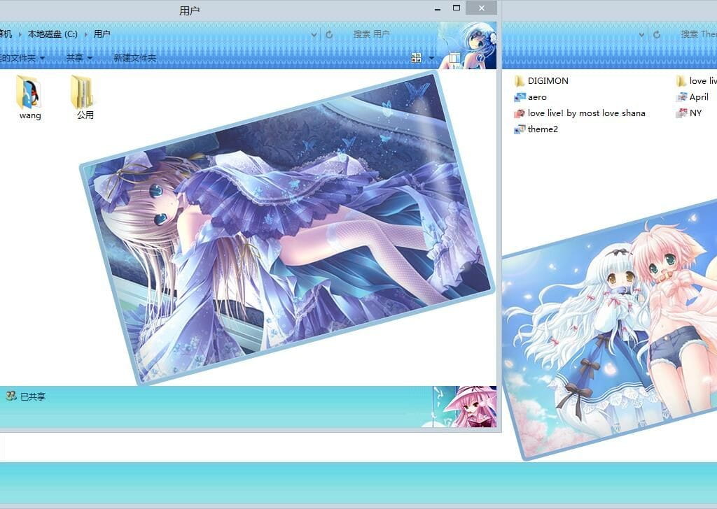 月夜茶会 win8主题 萌妹纸