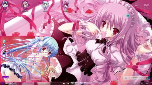 软妹萝莉体 月夜茶会win7电脑主题分享