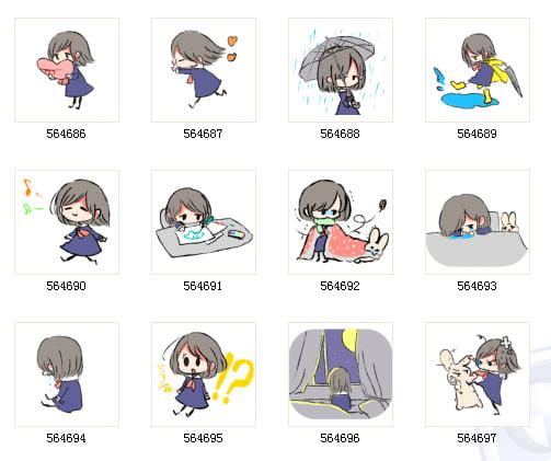 穿着蓝裙子的女孩 动漫QQ表情