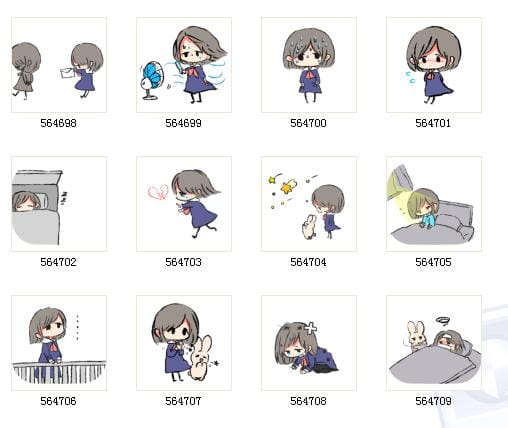 穿着蓝裙子的女孩 动漫QQ表情