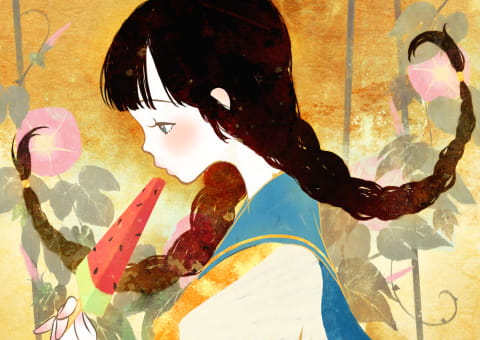 【手机壁纸】夏天一定要吃 西瓜冰棍和美少女更