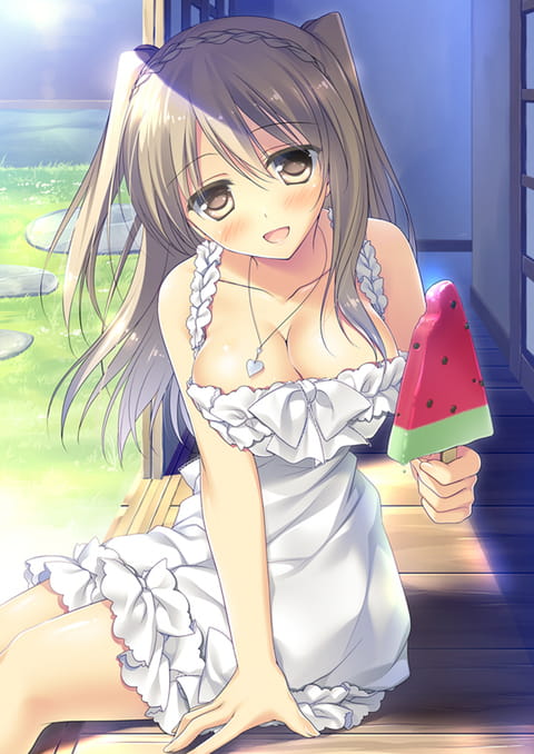 【手机壁纸】夏天一定要吃 西瓜冰棍和美少女更