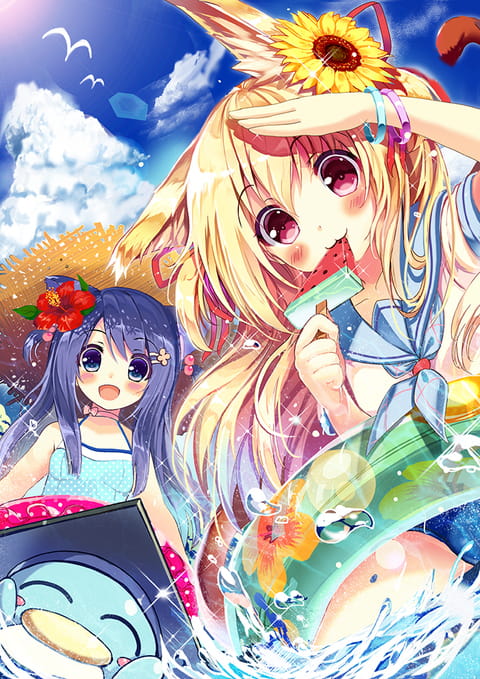 【手机壁纸】夏天一定要吃 西瓜冰棍和美少女更