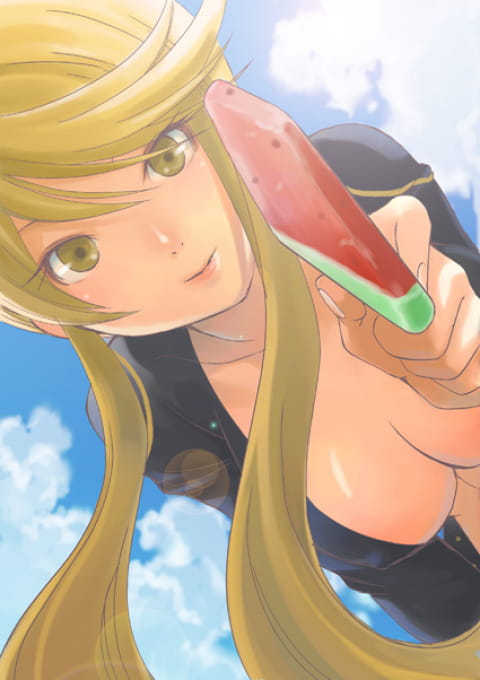 【手机壁纸】夏天一定要吃 西瓜冰棍和美少女更