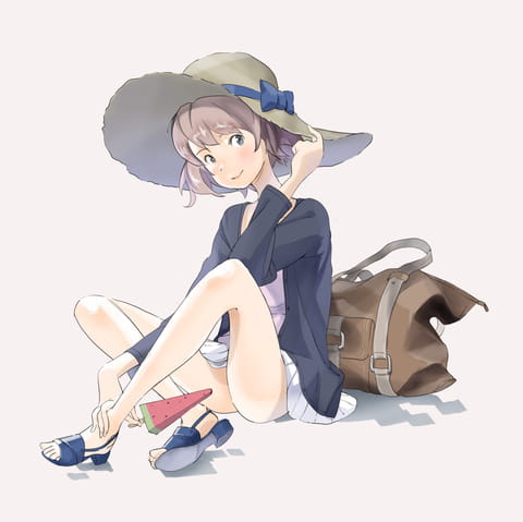 【手机壁纸】夏天一定要吃 西瓜冰棍和美少女更