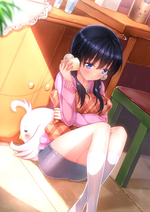 【手机壁纸】屁股着地，双腿并拢屈膝，双手抱