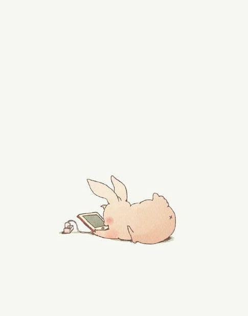 【壁纸】一只兔子の日常. 萌翻的简洁风壁纸