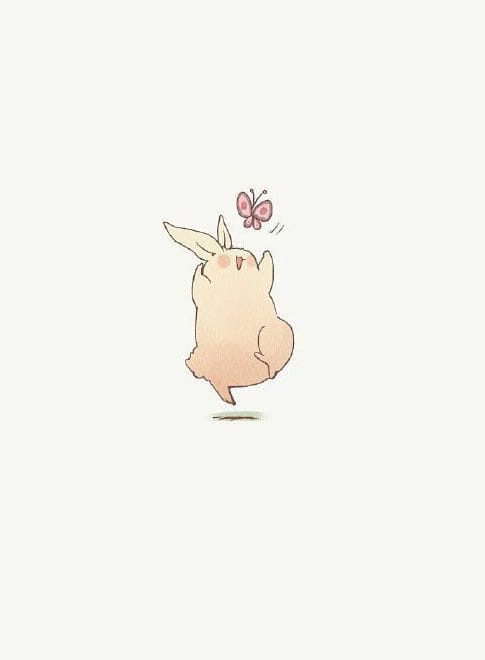 【壁纸】一只兔子の日常. 萌翻的简洁风壁纸