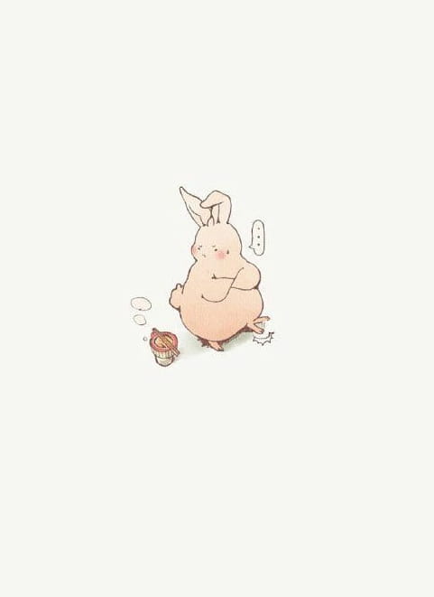 【壁纸】一只兔子の日常. 萌翻的简洁风壁纸