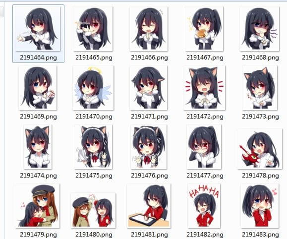 黑发萌萌哒小萝莉表情包