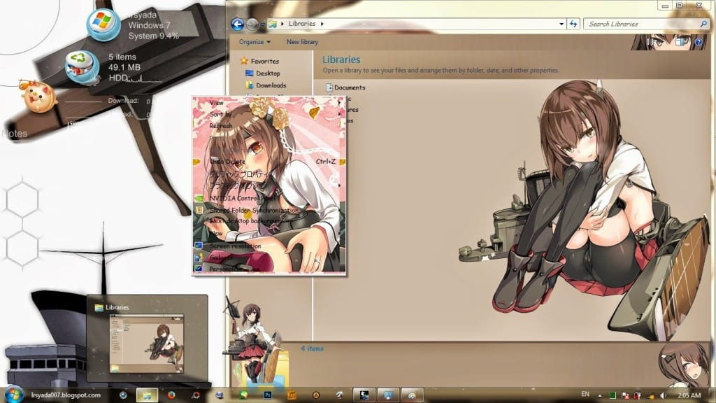 舰娘   win7系统主题