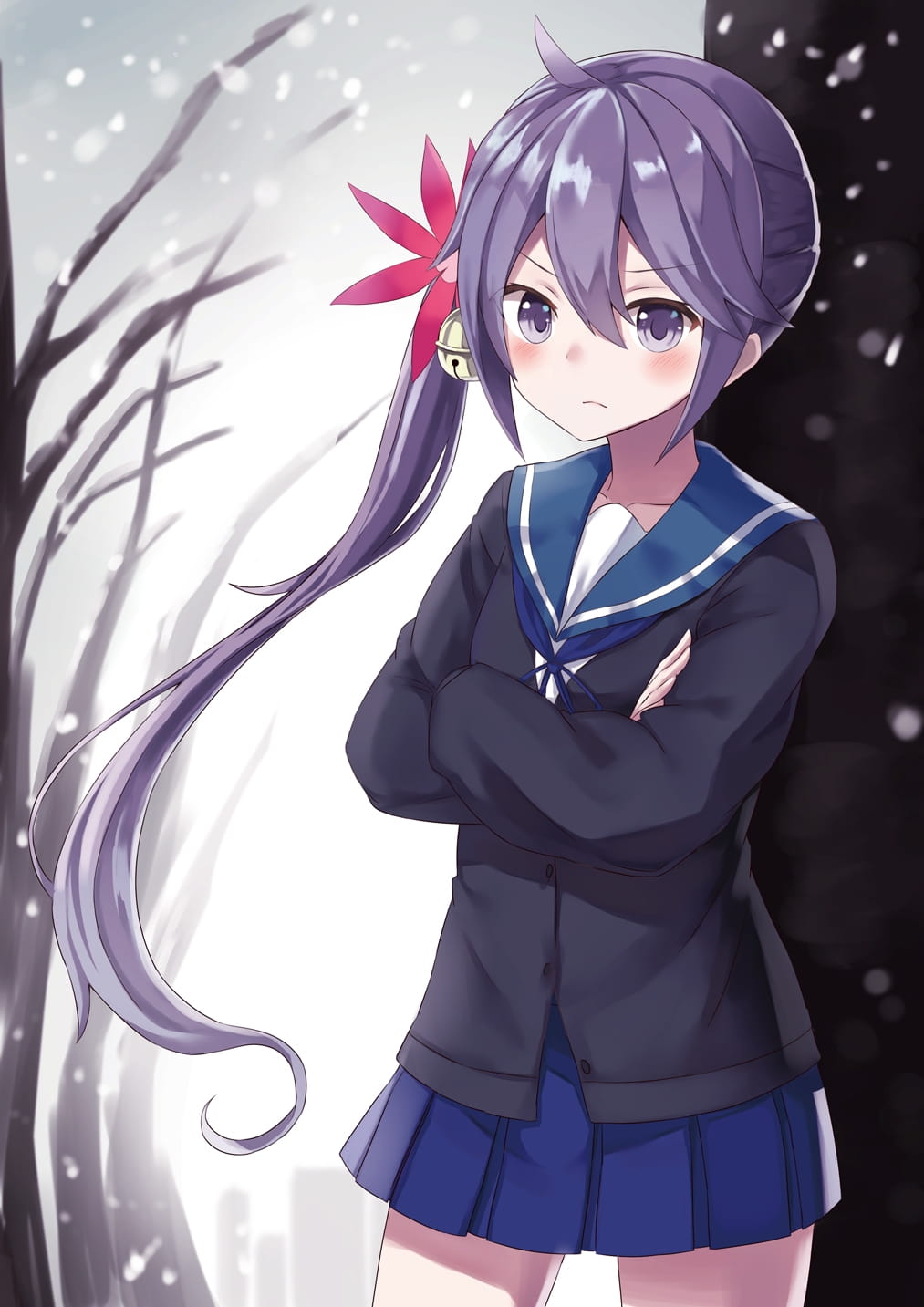 穿着毛衣的少女感觉很温暖 手机壁纸