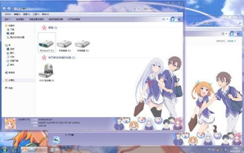 我女友与青梅竹马的惨烈修练场 夏川真凉 Win7主题