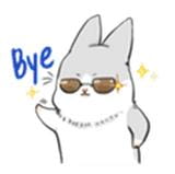 呆萌萌的扒着 灰兔子表情包