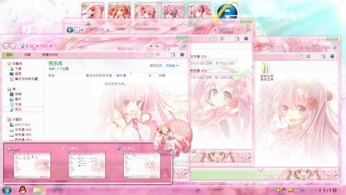 初音未来 樱初音 win7电脑主题