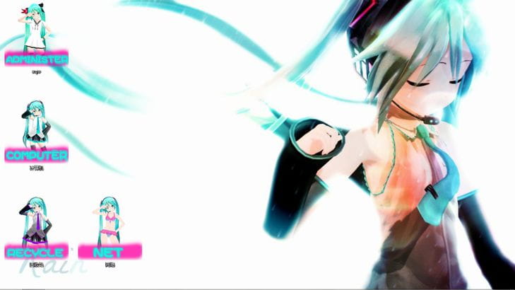 【win7主题】3D萌萌哒miku酱win7电脑主题