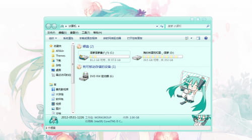 花のMiku美美哒 win7电脑主题