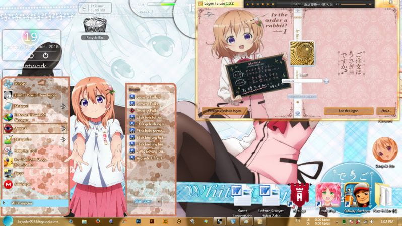 保登心爱  请问您今天要来点兔子吗 win7电脑主题下载