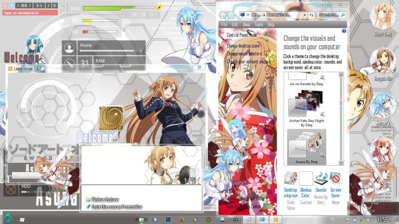 刀剑神域 结城明日奈 win7电脑主题下载