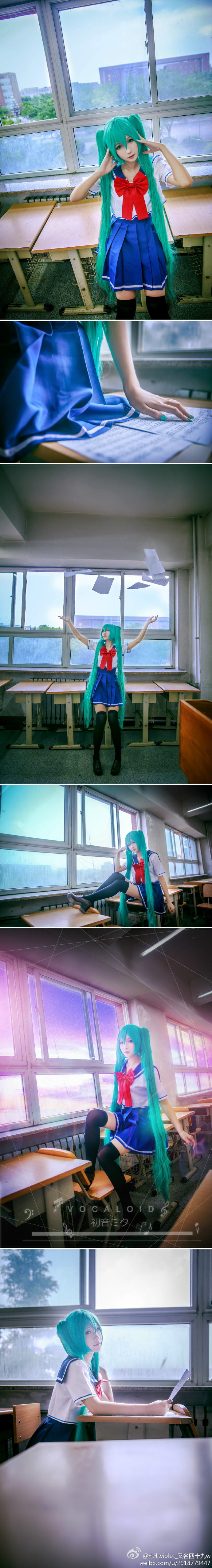 【授权】小清新 校服初音 cos