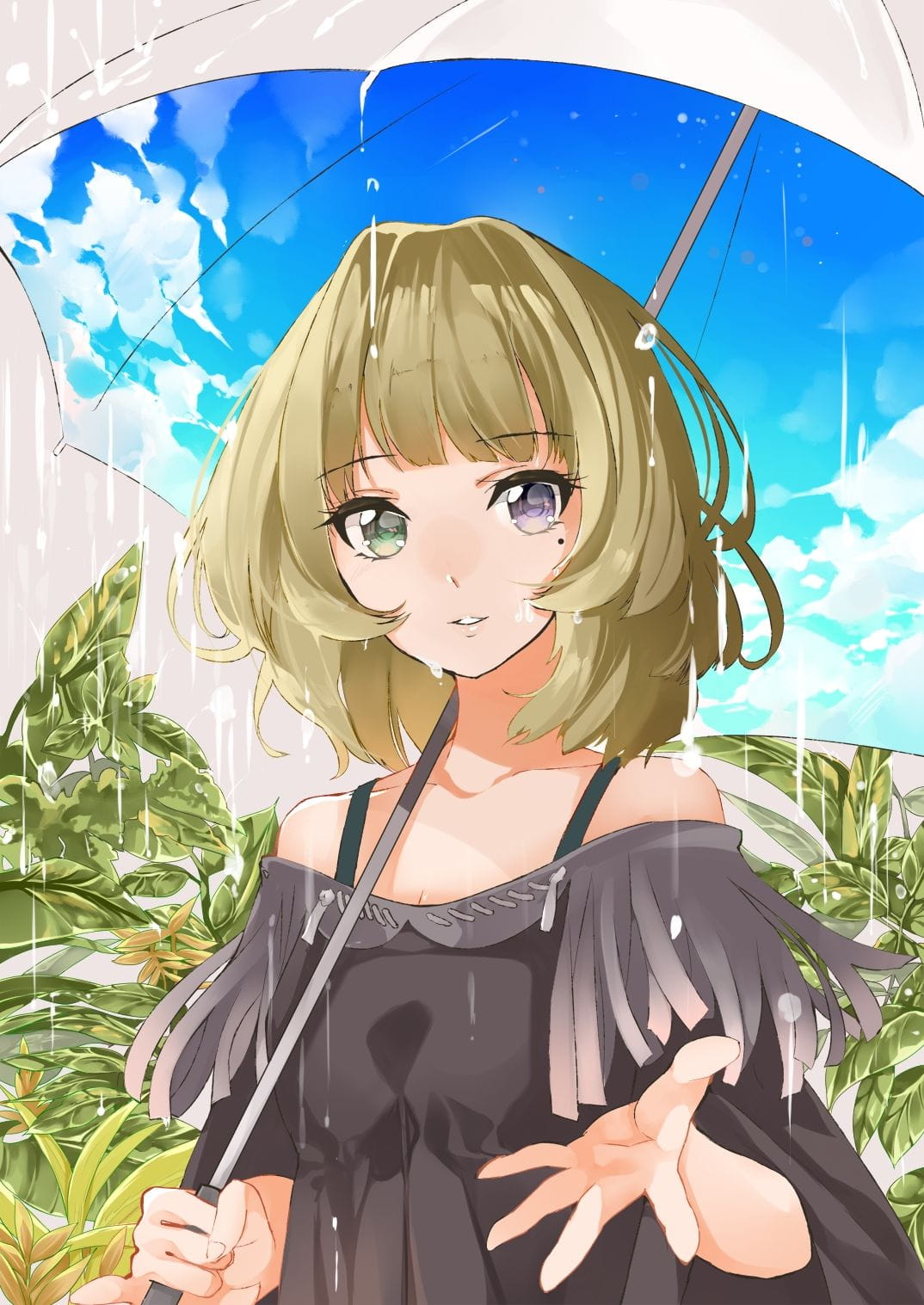 六月的雨 撑伞的姑娘 手机壁纸