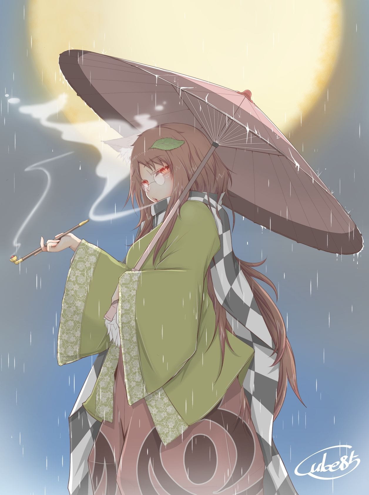 六月的雨 撑伞的姑娘 手机壁纸