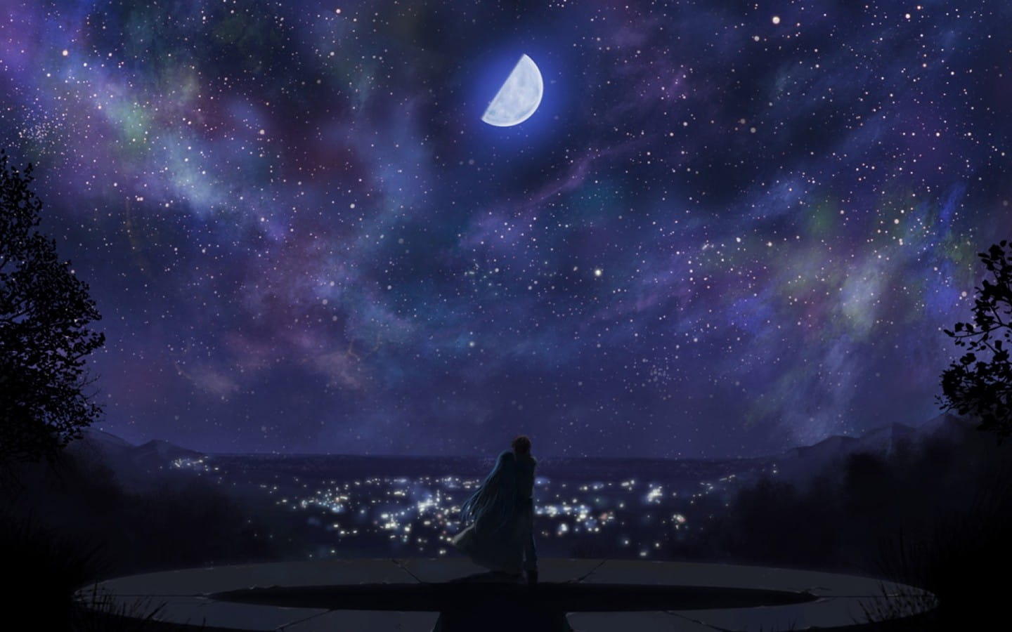 动漫中的星空壁纸：梦开始的地方