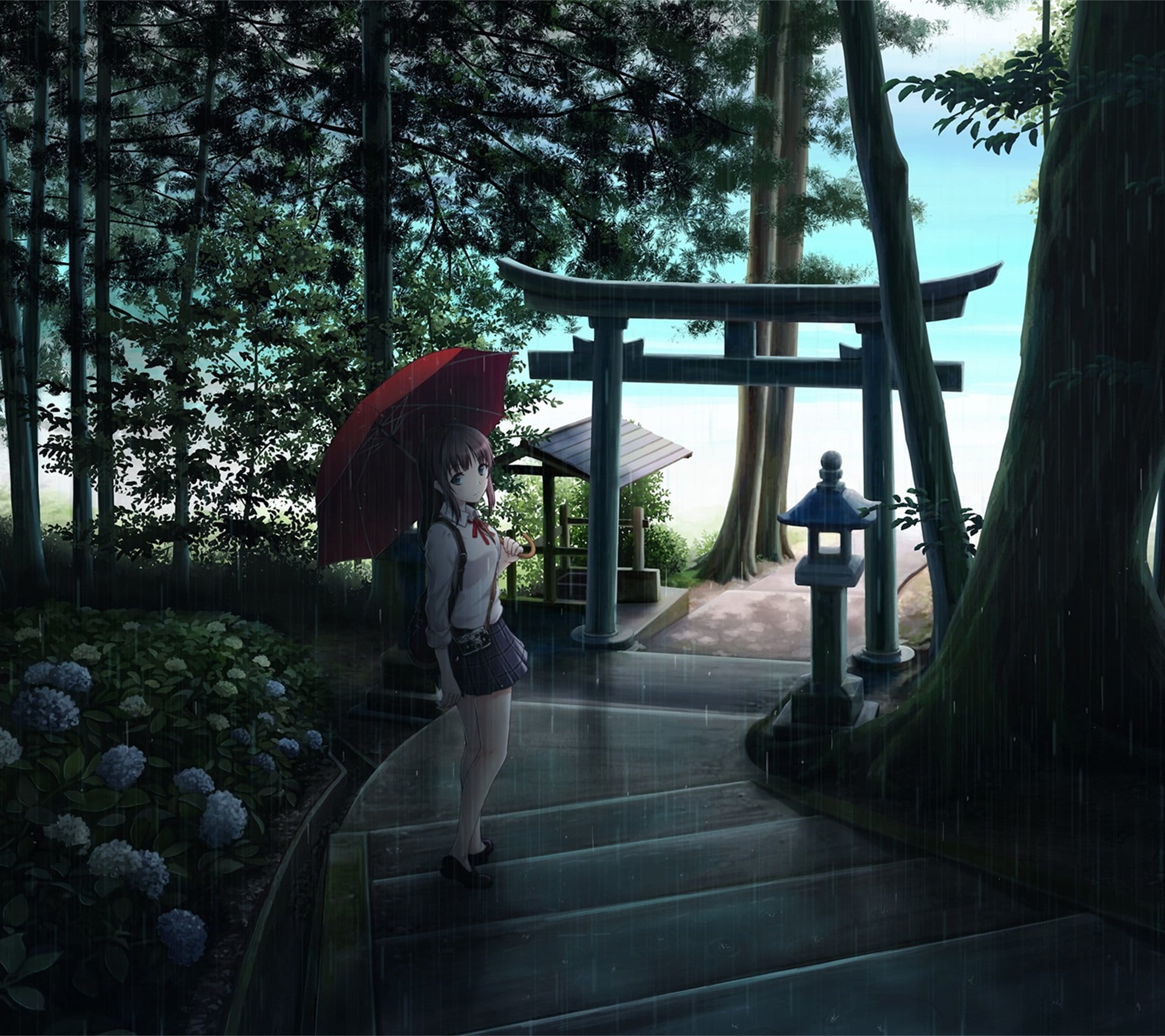 壁纸美作：夏日的神社