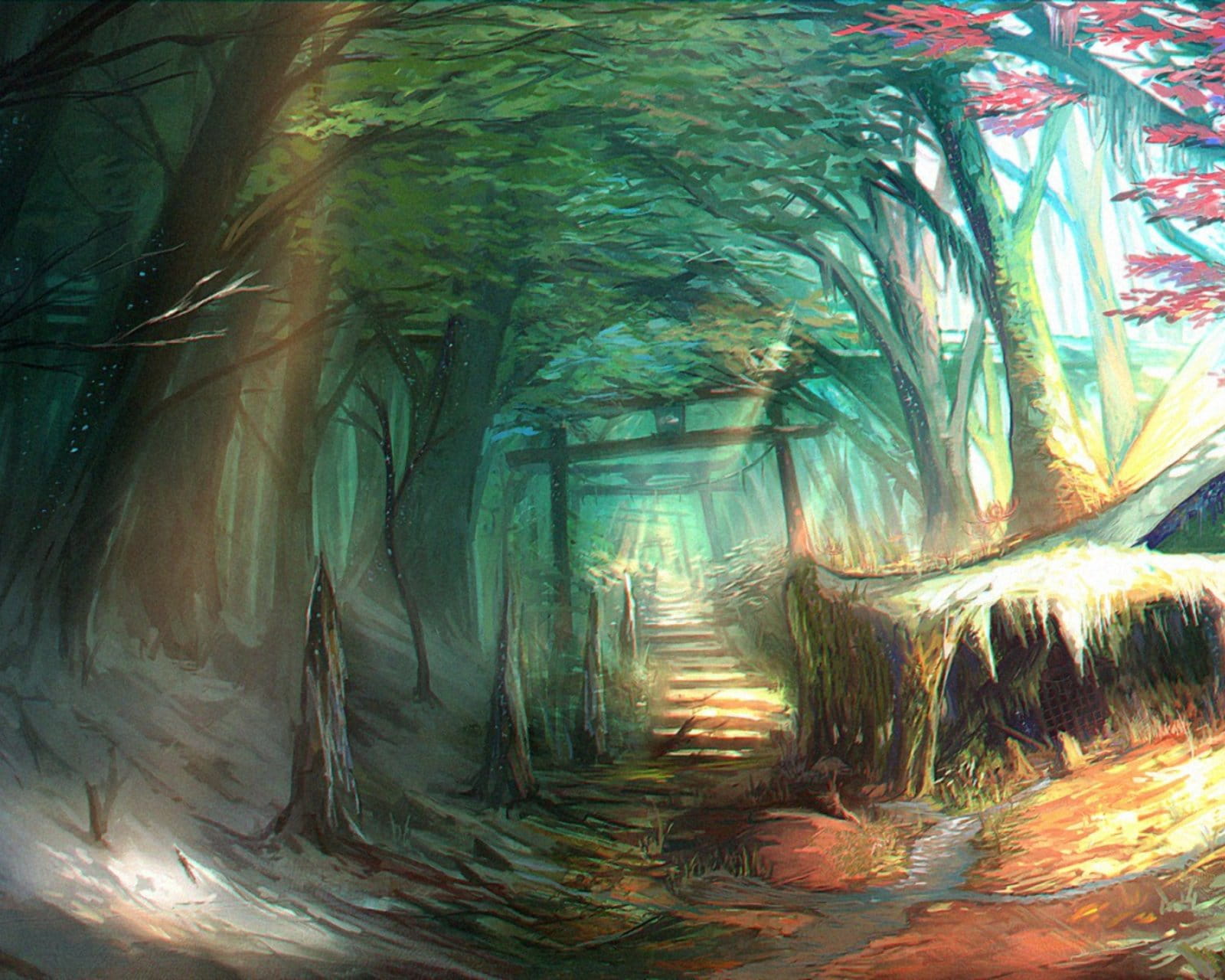 壁纸美作：夏日的神社