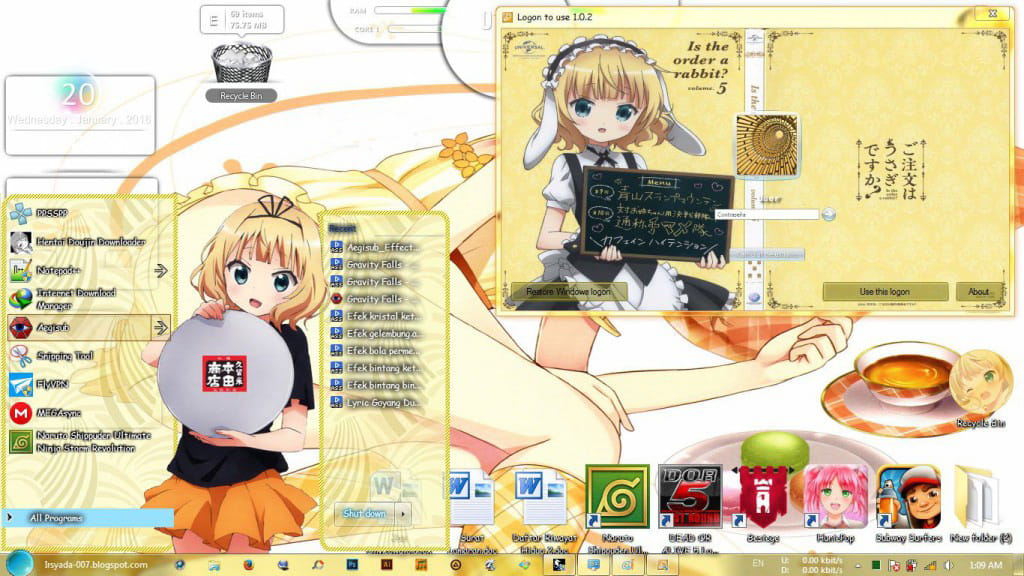 【win7主题】请问您今天要来点兔子吗 桐间纱路 下载