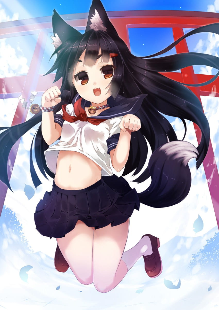 动漫少女 手机壁纸 可爱狐耳少女