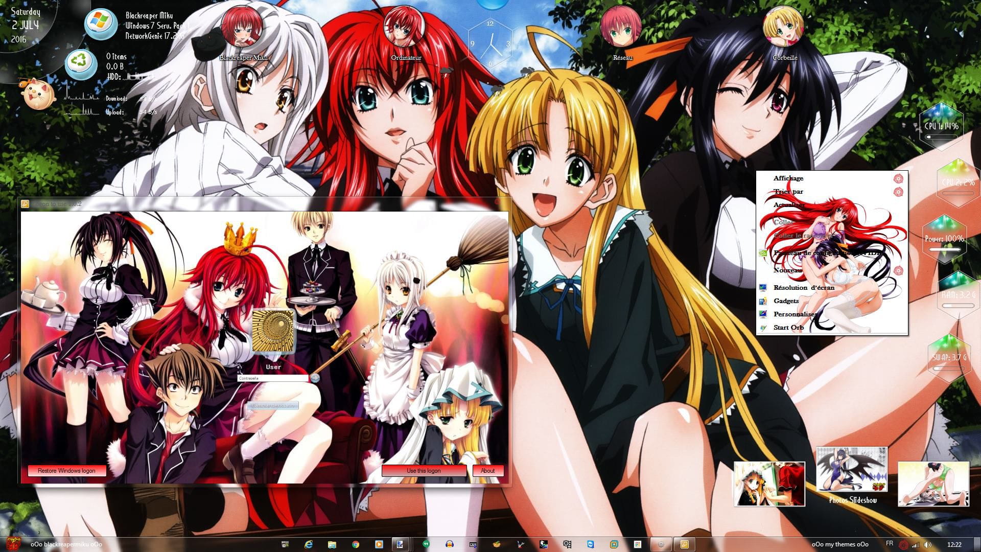 【win7主题】恶魔高校High School DXD V2 下载