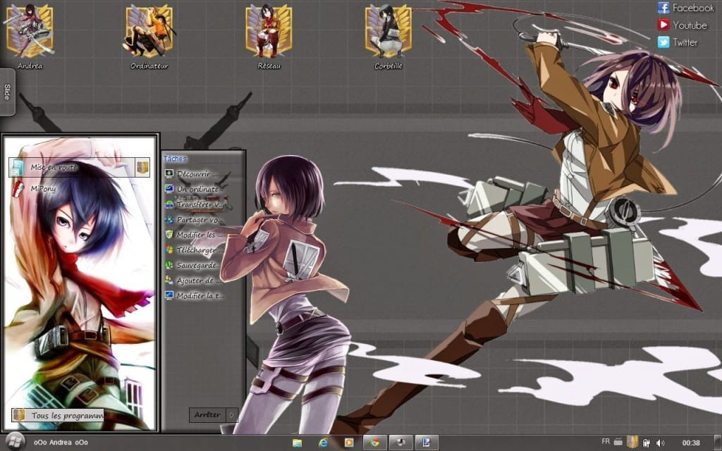 【win7主题】进击的八块腹肌 三笠·阿克曼 下载