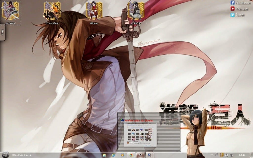 【win7主题】进击的八块腹肌 三笠·阿克曼 下载