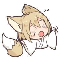 日系表情包 萌萌哒和服狐狸女孩