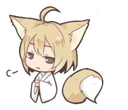 日系表情包 萌萌哒和服狐狸女孩