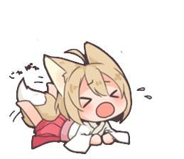 日系表情包 萌萌哒和服狐狸女孩