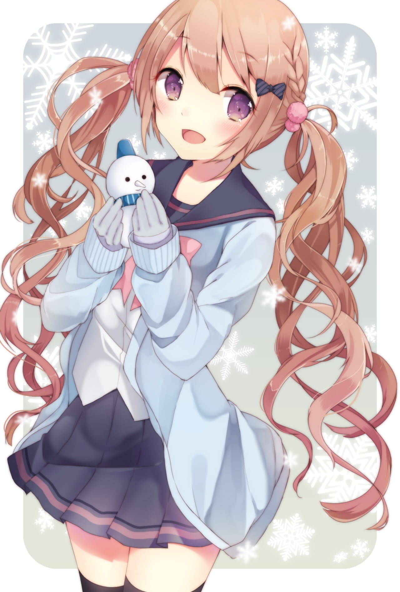 可爱的动漫少女 手机壁纸 双马尾才是正义