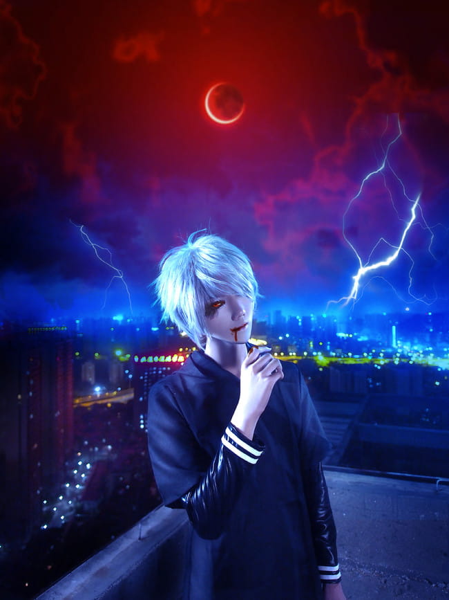 【授权】金木研cos正片 男神请收下我的膝盖！