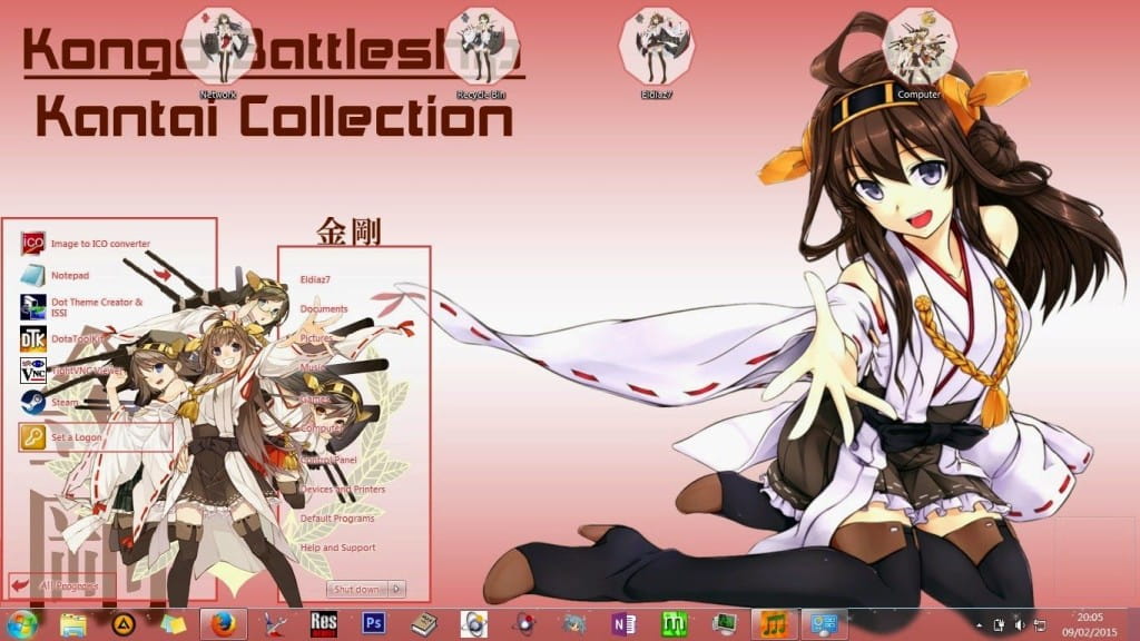 【win7主题】舰队 舰娘金刚 下载