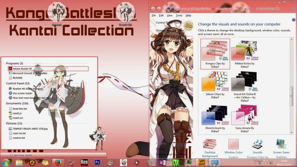 【win7主题】舰队 舰娘金刚 下载