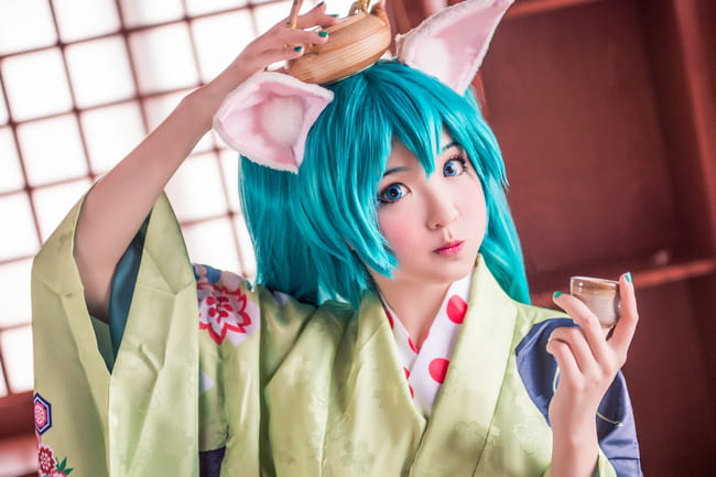 初音未来 动物学院cos 一只懒散的猫咪