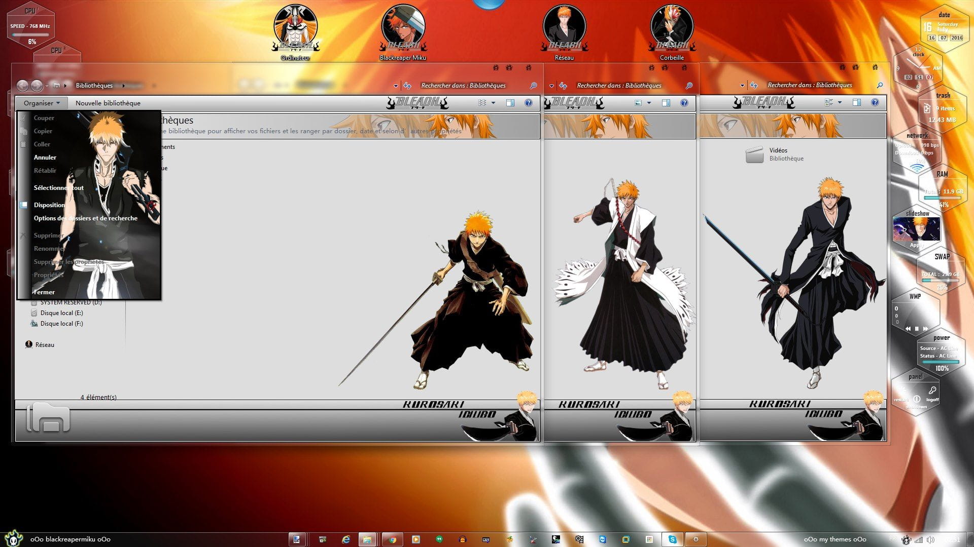 【win7主题】死神 霸气的黑崎一护 下载