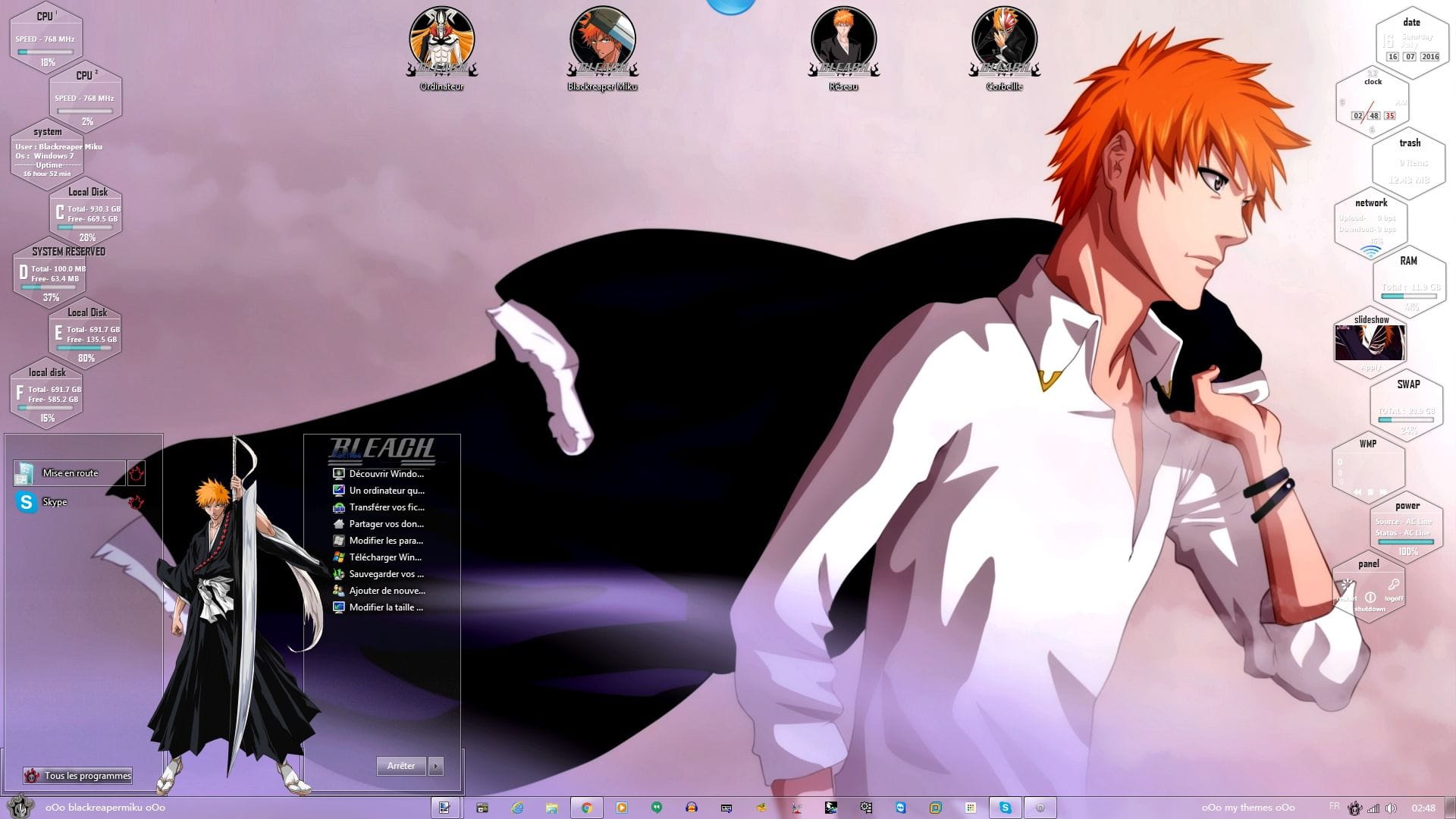 【win7主题】死神 霸气的黑崎一护 下载