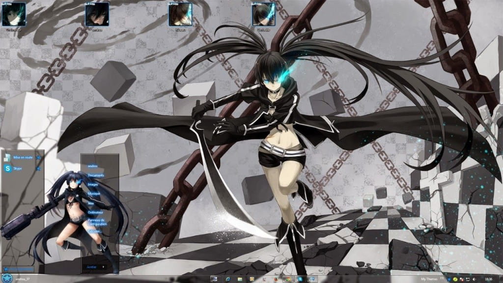 【win7主题】冷酷的黑岩射手/Black Rock Shooter 下载